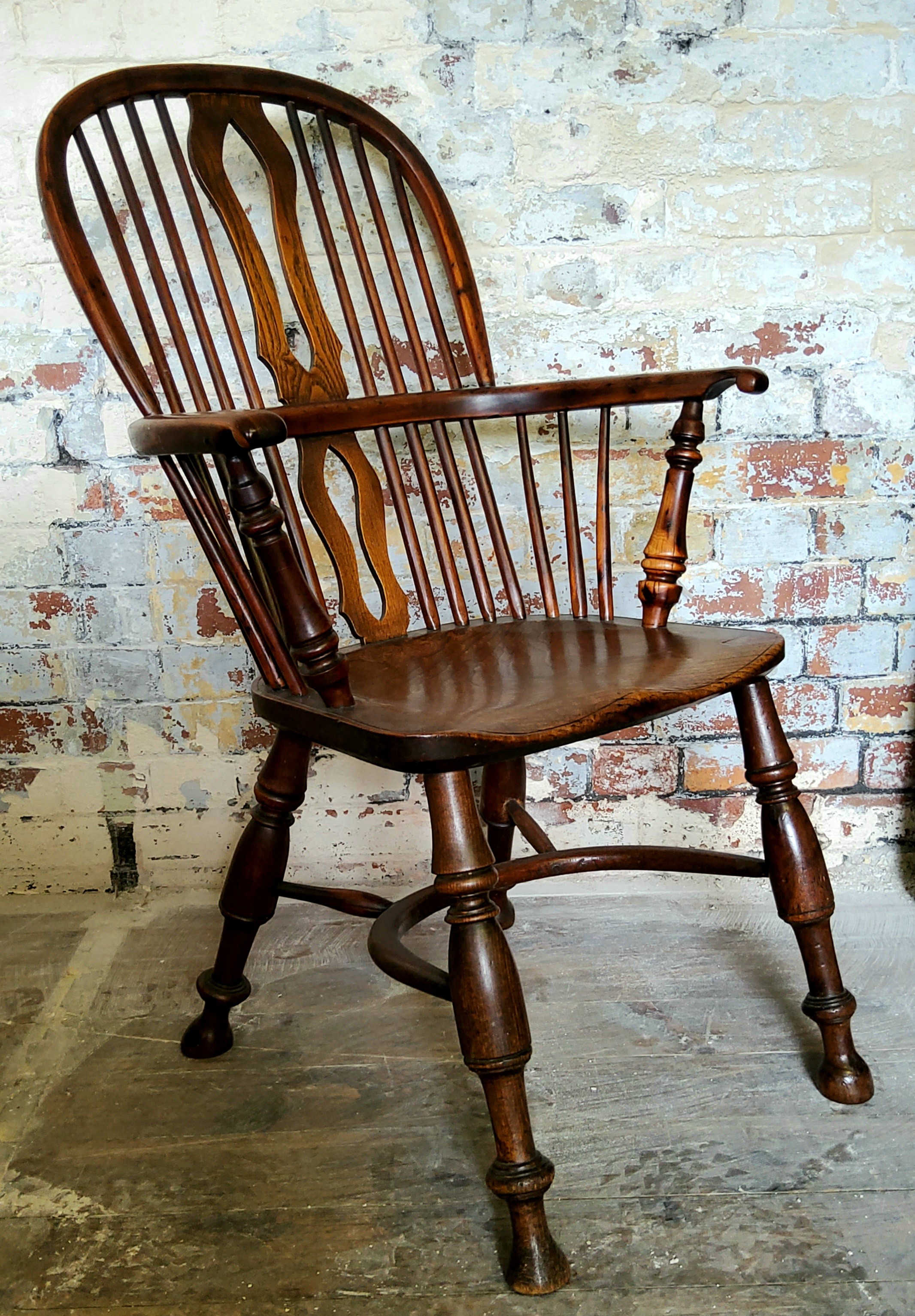 A 19Th Century Yew And Elm Windsor Armchair
