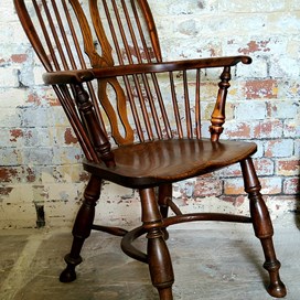 A 19Th Century Yew And Elm Windsor Armchair