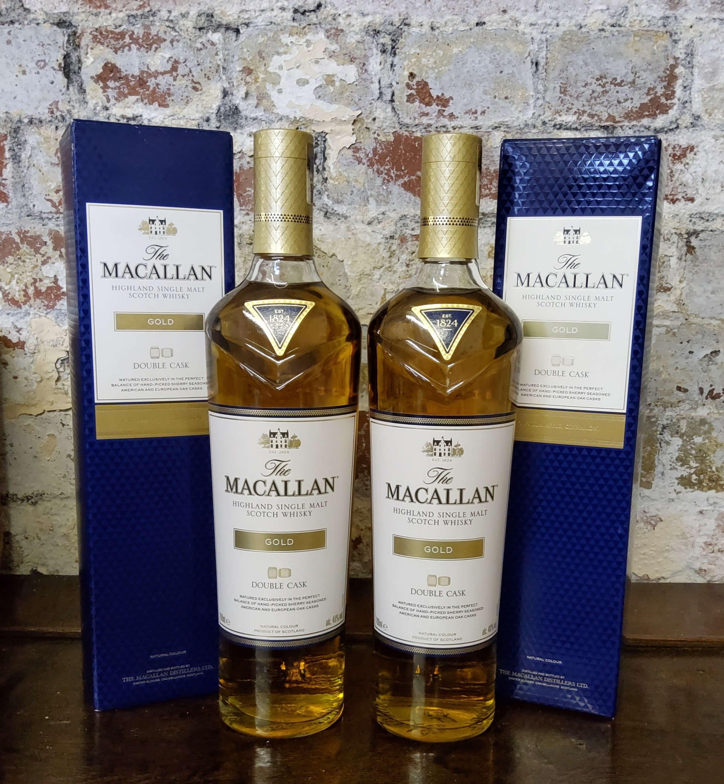 Two Bottles Of Macallan Double Cask Gold Highland Single Malt Scotch