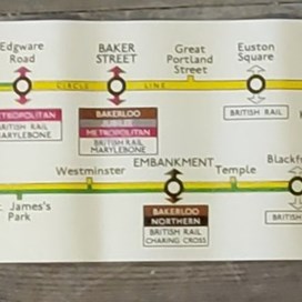 An Original London Underground Carriage Stop Map Showing The Circle And District Line
