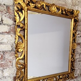 A Large Florentine Gilt Wood Rectangular Mirror