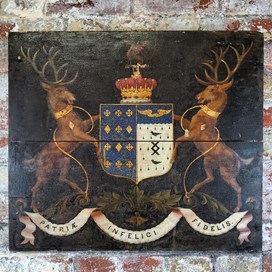 19Th Century Hand Painted Family Armorial Or Peerage Coat Of Arms