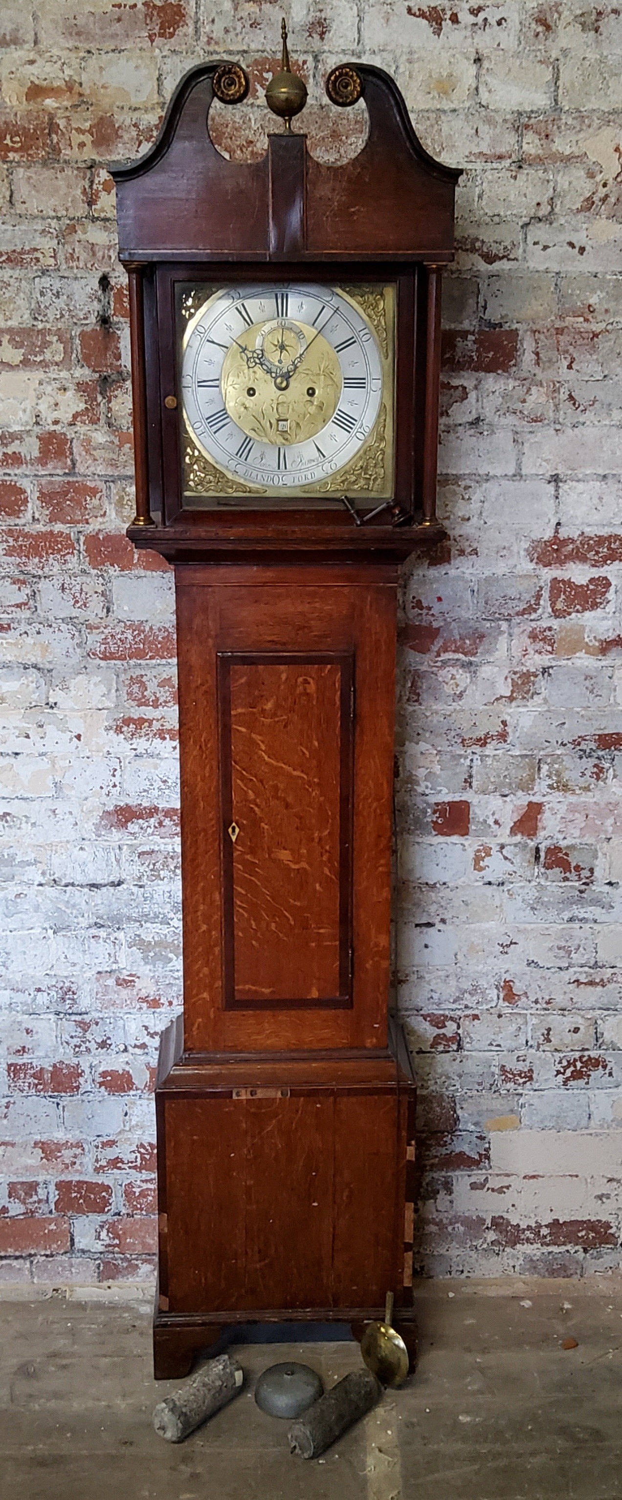 Victorian Oak Cased Grandfather Clock