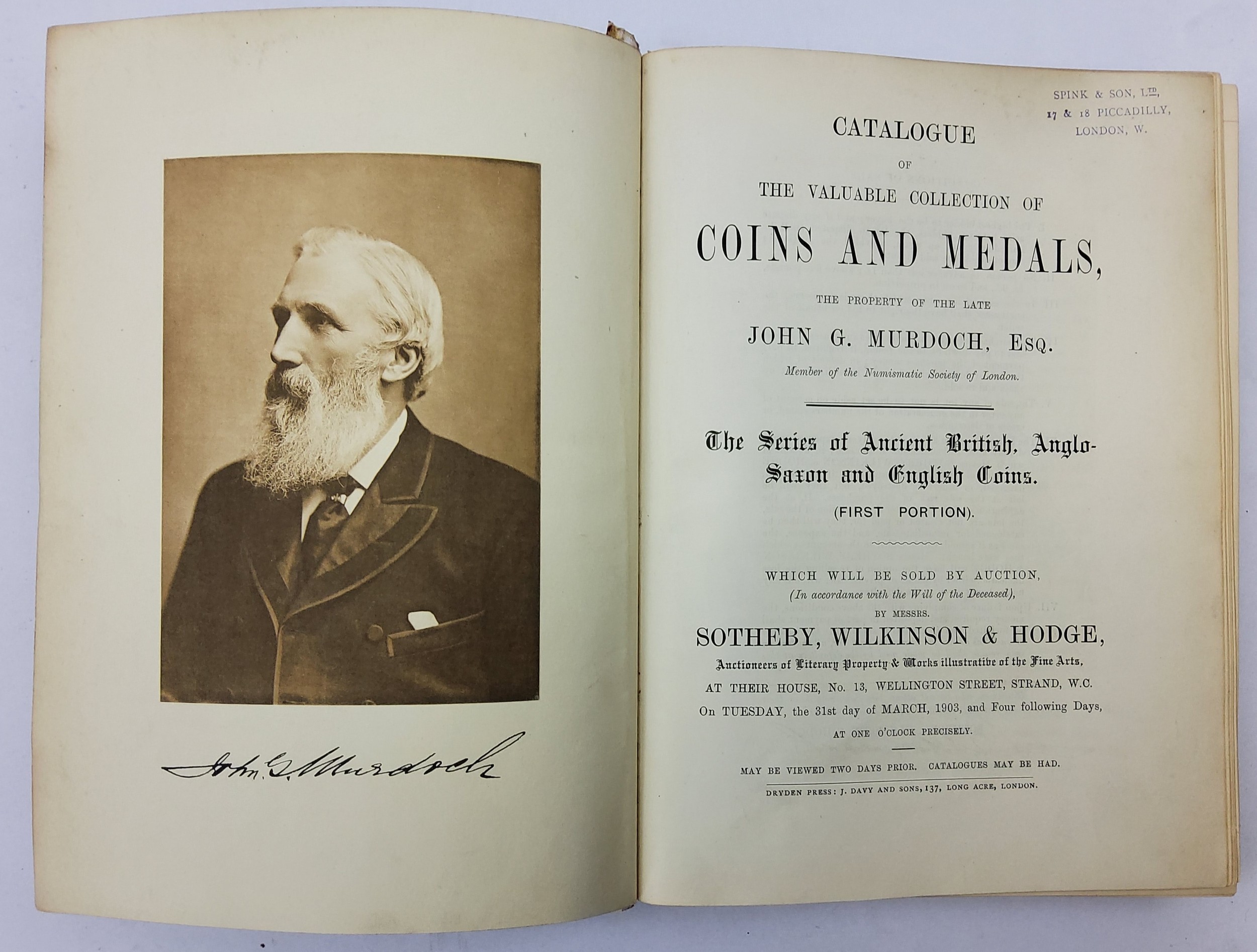 An Important Bound Catalogue Of The Valuable Collection Of Coins And Medals