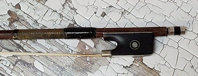 A German Silver Mounted Violin Bow, Stamped Germany