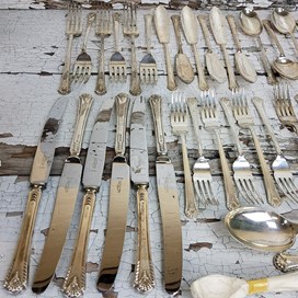 A Silver Art Deco Style Cutlery Set For Six Placings