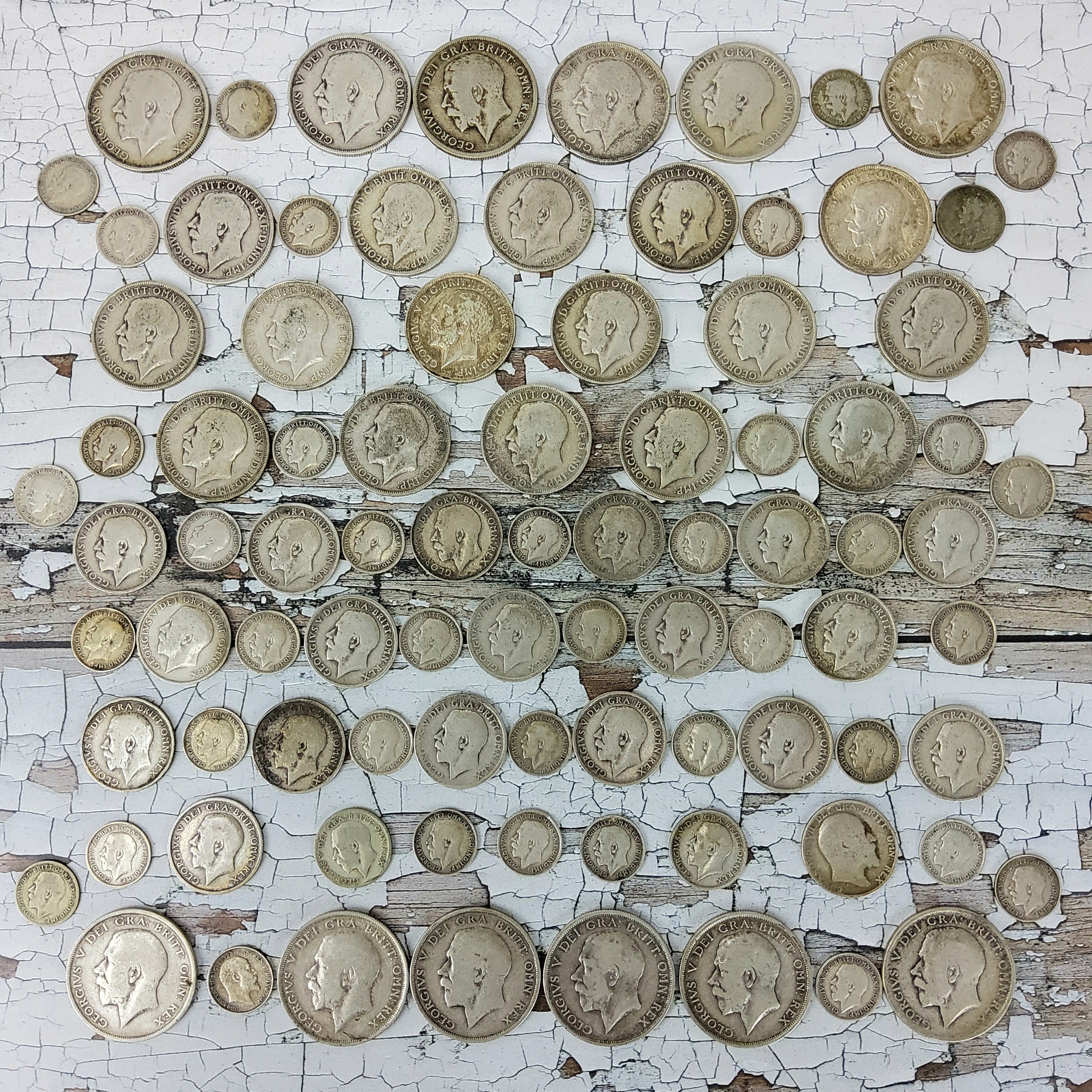 King George V Pre 1920 Silver Coins Including Very Fine One Florin Examples