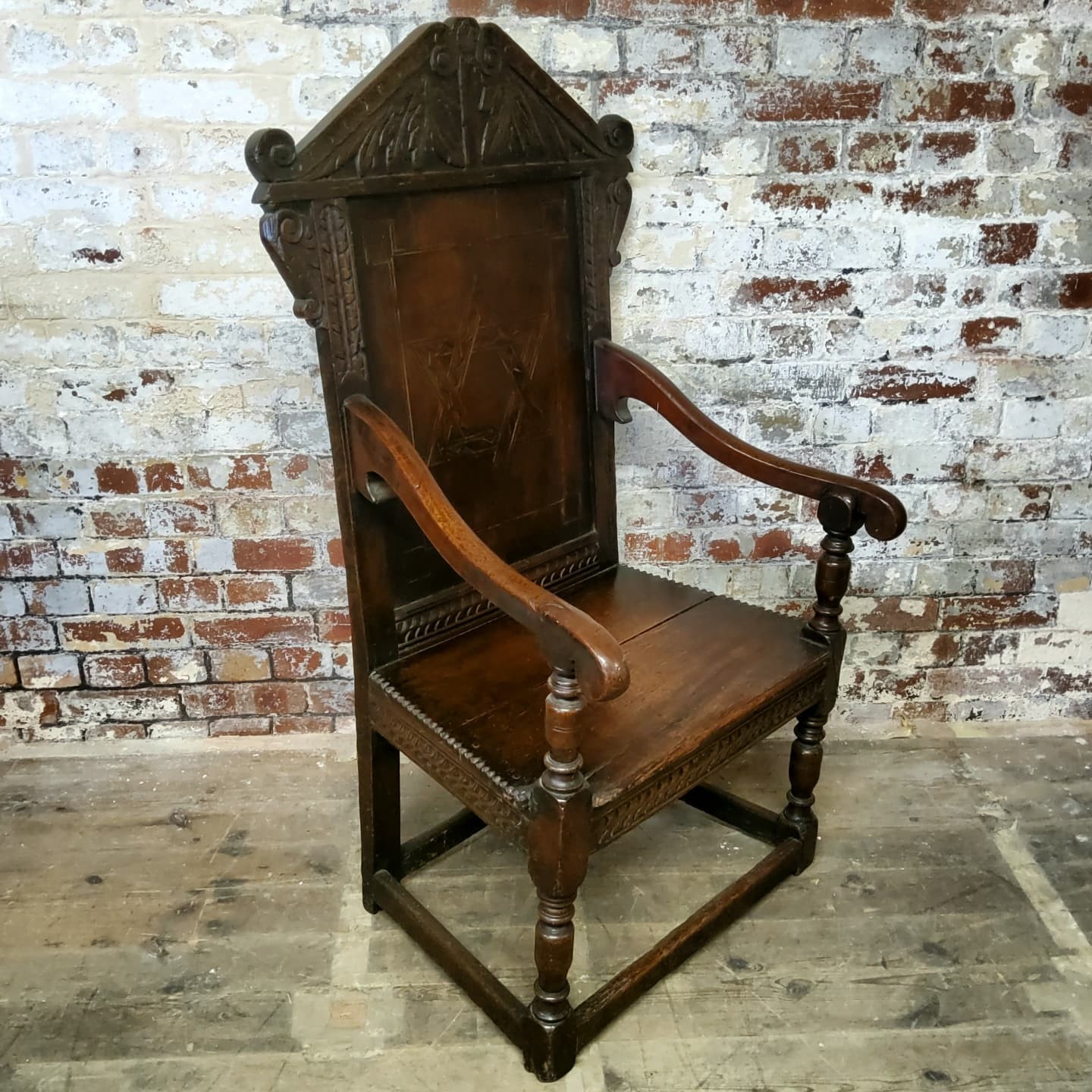 Masonic Interest A Charles II Oak Wainscot Grand Master Of Ceremony Chair