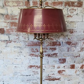 Brass And Toleware Style Four Branch Standard Lamp