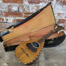 A 19Th Century Italian Mandolin Inlaid With Mother Of Pearl And Tortoise Shell